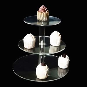 3 Tier Acrylic Cake Cookies Stand three-layer Tray Plates Wedding Birthday Party Dessert Display Trays