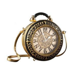 Evening Bag S Pu Leather Handbag Creative Real Working Clock Bag All Matching Crossbody Vintage Watch Axel 230831