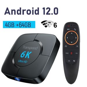 Set Top Box Tranpseed Android 12.0 TV Box Voice Assistant 6K 3D Wifi6 2.4G 5.8G 4GB RAM 32G 64G Media player Very Fast Box Top Box 230831