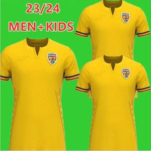 2023 Drużyna narodowa Rumunii męskie koszulki piłkarskie Stanciu Alibec Stanciu Home Alibec Yellow Football Shirts krótkie mundury 66666