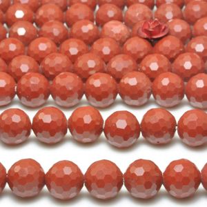 Pierres précieuses en vrac jaspe rouge naturel, Mini perles rondes à facettes, vente en gros de bijoux, pierre Semi-précieuse