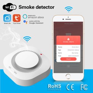 Other Alarm Accessories Tuya Smart Life WiFi Function Family Parlor Child Room Home Kitchen Smoke Detector PIR Sound Sensor Shop Fire Inspection 230830