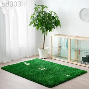 Home live room tappeto arredamento della camera tappeto verde WET GRASS camera da letto guardaroba scale tappetino addensare peluche tappeto designer tinta unita S02