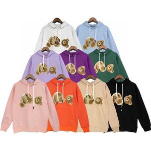 Mens Mulheres Designer Hoodie Sweater Moletons Streetwear Jaquetas Palms Bear Hoodies Masculino Cor Cinza Preto Vermelho 100% Algodão Puro Tamanho S XL WD5E