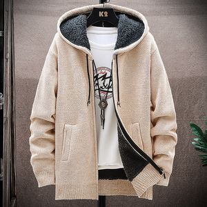 Erkek Sweaters Sonbahar ve Kış Kore tarzı erkekler katı hırka gündelik kapüşonlu kazak ceket fermuarlı örme ceket erkek 8802 230830