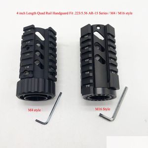 Accessori tattici 2 tipi di paramano corto da 4 pollici con sistema di montaggio Picatinny per guida quadrupla Consegna a goccia anodizzata di colore nero Dh42I