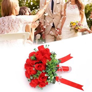 Dekorative Blumen gefälschte künstliche Brautstrauß Blume DIY Hochzeit Party handgefertigte Dekorationen für