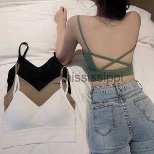 Andra hälsoskönhetsartiklar Big U Cross Sling Beautiful Back Underwear Wrapped Chest Tube Top utan stålring med bröstkudden Bottom Backless Underwear X0831