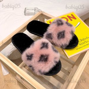 Chinelos nova moda quente chinelos de pele feminina 2023 outono/inverno casa impresso chinelos de algodão aberto babiq05