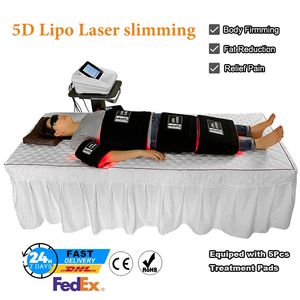Lipolaser Machine Weight Loss Pain Therapy Liposuction Slimming Fat Removal Laser Cellulite Reduction Salon Use Red Light 5D Maxlipo Dual Wavelength Equipment