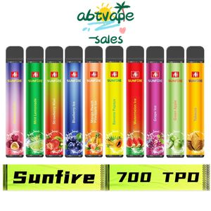 China Original Sunfire Fast Exlevery TPD Compliant 10 smaker Vackra engångsvap 700 puffar VAPE PEN 2 ML Återfylld elektronisk cigarettånga med CE 0% 2% 3% 5%