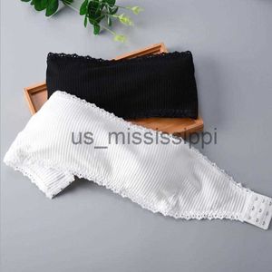 Other Health Beauty Items Vertical Striped Strapless Bra Cotton Women Invisible Chest Fashion Sexy Tube Top Inside Dress Lace Side Female Lingerie x0831