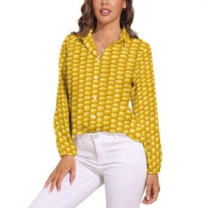 Women's Blouses Farm Ranch Blouse Corn Cob Print Pretty Custom Women Casual Shirts Summer Long Sleeve Oversized Top