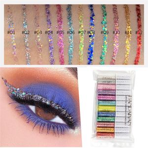 Ögonskuggning kombination 12 färger flytande glitter eyeliner gel ögon smink vattentät färgfoder blyerts matt lila penna penna smink kosmetika 230830