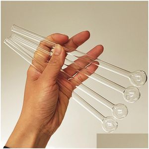 Smoking Pipes 20Cm Length Oil Burner Thick Pyrex Large Transparent Glass Pipe For Bubbler Tube Dot Nail Burning Jumbo Accessories Whol Dh6Nl