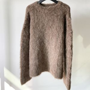 Damen-Toteme-Herbst- und Winter-Wollpullover, lockere, langärmelige Rundhals-Tops