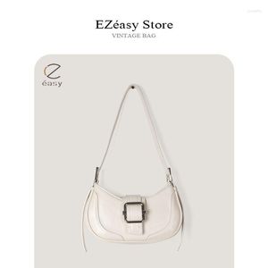 Omuz Çantaları Ezeasy Light Lüks Niş Tasarımcı Kadınlar Hobos Messenger Crossbody Bag Vintage Kentsel Minimalizm Tarzı Kadın