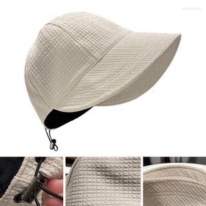 Berets Summer Buckte Hat Women Women Sunshade Складывание рыбака Кеп