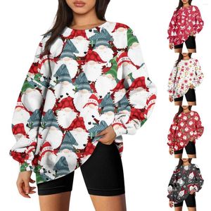 Women's Hoodies Christmas Elk Print Cropped Sweatshirt Women 3d Abstract Vintage Top Pullover Clearance Sudaderas Mujer 2023