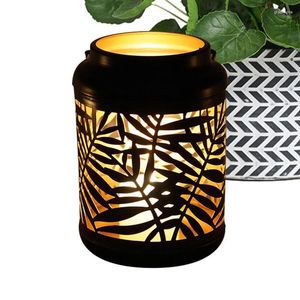 Держатели свечей для стола центральной части Hollow Out Metal Worth Stand Decorative Candlestick Pot Black Holder Jar