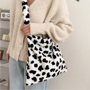 Borse da sera Modello orso mucca Spalla Autume Inverno Grande capacità Borse da donna in soffice peluche Borsa da studente casual Shopper Messenger