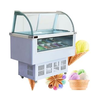 Commercial Ice Cream Display Cabinet 8 Round Barrels Or 12 Square Barrels Popsicle Showcase Ice Cream Storage Machine