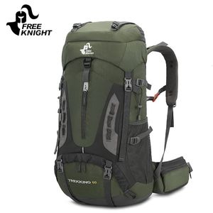 Рюкзак упаковки бесплатно Knight 60L пешеходной рюкзак водонепроницаемые альпинистские сумки мужчины для кемпинга Rucksack Trucking Trekking Outdoor Rackpacks 230830
