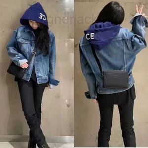 Men's Jackets Designer 2023 Early Spring New Denim Coat Panel Hooded Print Letter Loose Casual Unisex EAXY