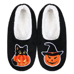 Halloween-Slipper-Socken, flauschige Winter-Hausschuhe mit weicher Sohle für Damen, rutschfeste Innensocken mit Greifern, 230831 GAI GAI GAI