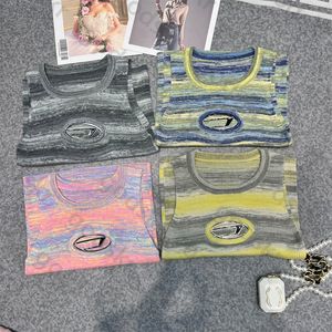 Сексуальные стройные женщины вязаный жилет модный бренд бренд рукавочный свитер