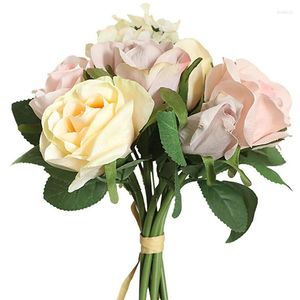 Dekorative Blumen Rose Rosa Seide Pfingstrose Künstlicher Blumenstrauß Großer Kopf Knospe Fake Für Zuhause Hochzeit Indoor Party Dekoration