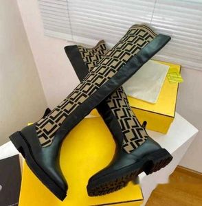 Botas altas estilo meia, couro preto acima do joelho, bota alta para mulheres, sapatos de grife de luxo, fábrica