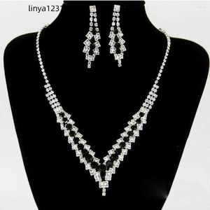 Necklace Earrings Set Tassel Anniversary Gift Beads Alloy Women Dangle Bridal Wedding Jewelry Korean Style