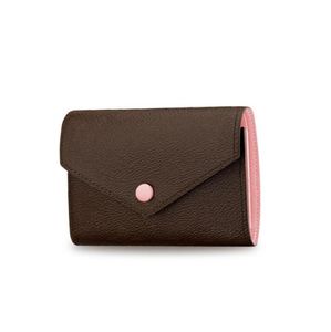 High Quality Women Short Wallet woman purse Discount original box card holder designer damier checked flower257M