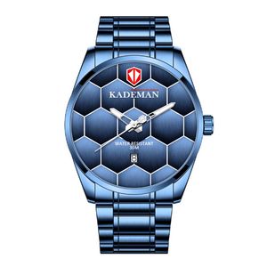 Kademan Brand High Definition Luminous Mens Watch Quartz Calendar Watches Leisure Простые мужские наручные часы2480