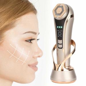 Gesichtspflegegeräte RF Funkfrequenzhebemaschine EMS Mikrostrom Haut straffen rot blau Licht Verjüngungsgründen Beauty Device 230831