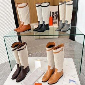 Top-Stiefeletten aus Rindsleder, Luxus-Designer-Stiefel, klassische lange Damen-Ritterstiefel, Wildleder-Ärmel, Martin-Stiefel, modische Retro-Römerstiefel, Herbst, neue Thermo-Freizeitschuhe, 36–42