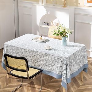 Pano de mesa tecido de algodão e linho uma toalha de mesa simples retangular roupa de chá para jantar