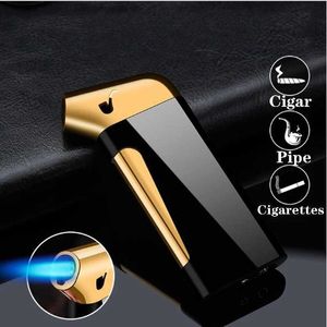 New Creative Windproof Cigar Pipe Lighter Jet Metal Compact Butane No Gas Inflated Torch Cigarette Candle Smoking Gift M0NW