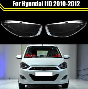 För Hyundai i10 2010-2012 Främre strålkastarskal strålkastslins täcker transparent lampskärm Plexiglas lampskal mask