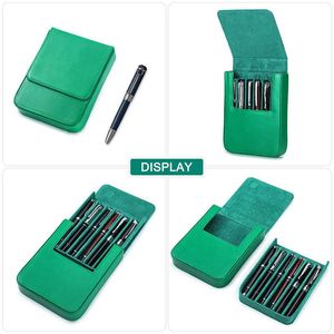 Learning Toys CONTACTS FAMILY Genuine Leather Pen Case Holder Handmade Pen Box Shockproof Men Women Detachable Portable Stationery Cover