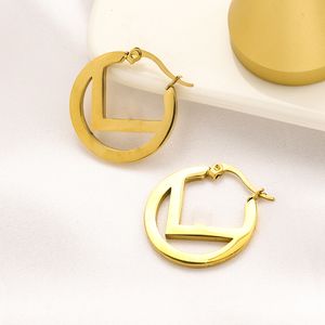 Złoty mosiądz mosiężna duża litera f -hoop kolaria biżuteria dla kobiet prezent