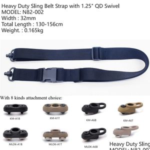 Outros acessórios táticos Sling Belt Strap Nylon com 1.25 Qd Swivel para Keymod / Mlok Botão de liberação rápida Acessório Desconecte Dh3Yw