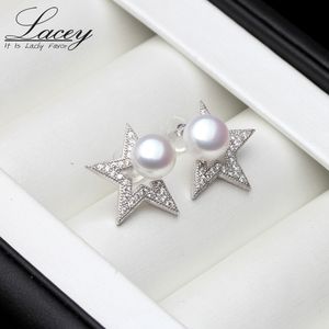 Ear Cuff S925 Streling Silver Freshwater Pearl Earrings For Women Natural Korean Girl Gift Trendy Stud Fashion 230831