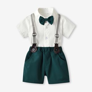 Set di vestiti per neonati per bambini Completi per neonati in maglia Top a maniche corte Pantaloncini Marsupio Abbigliamento estivo da palcoscenico 2523