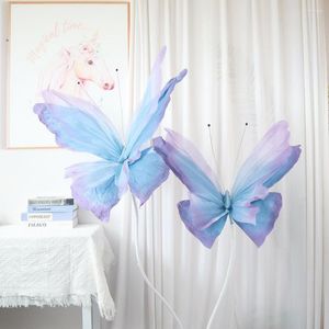 Decorative Flowers Giant Paper Butterfly Road Leading Wedding Party Window Show Display Decoration Festival Decor Supplies Accessories