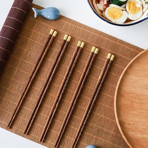 Chopsticks Natural Log Hushåll Mouldsäkra 2 par /5 presentförpackningar Traditionell kinesisk bordsartiklar