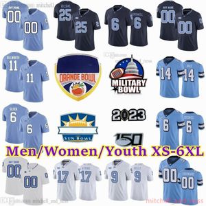 Personalizado S-6XL NCAA North Carolina Tar Heels Camisa de futebol 9 Cam'Ron Kelly 8 Myles Murphy 3 Antoine Green 11 Josh Downs 98 Lawrence Taylor 7 Sam Howell Drake Maye