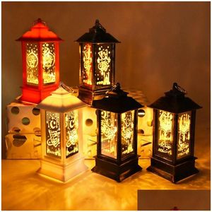 Decoração de festa eid al adha presente ramadan lanterna led com luzes decoratins árabe muçulmano mubarak festival decoração para entrega em casa