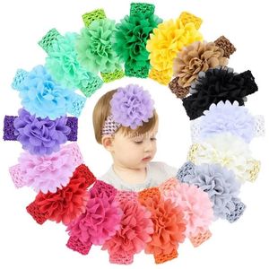 Baby Girls Headbands Chiffon Flower Hair Accessories Soft Strecth Hair Band Newborn Fashion Headwear Headdress